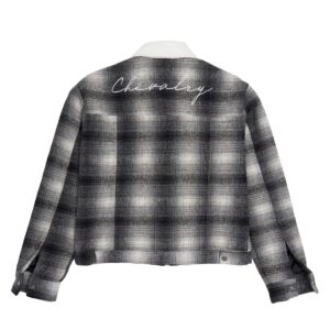 Cropped flannel white leather