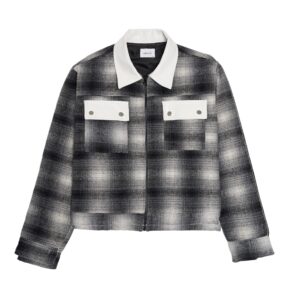 Cropped Flannel Jacket